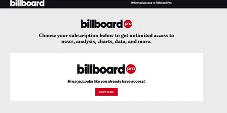 Billboard Pro 音乐产业专业版永久会员订阅