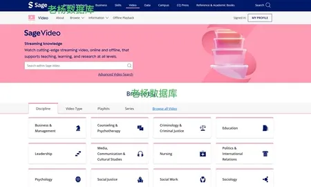 SAGE Video 学术视频数据库一年会员订阅