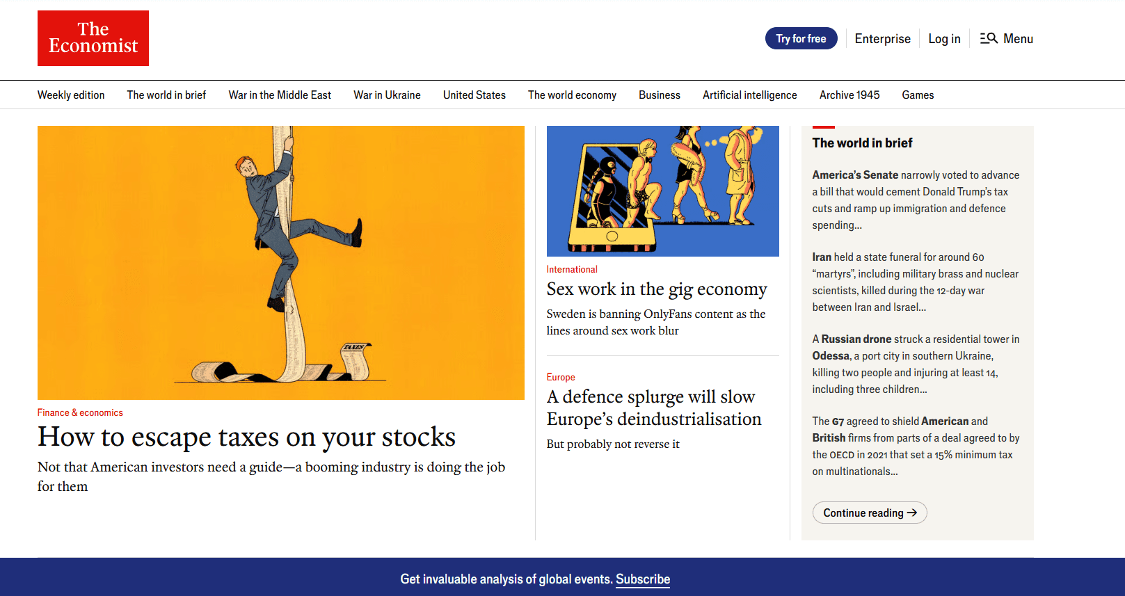 经济学人 The Economist - 三更订阅库订阅服务