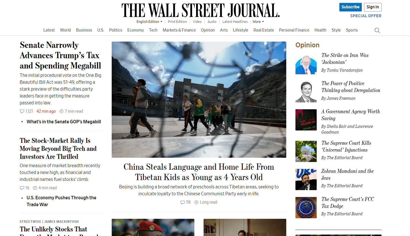 华尔街日报 WSJ - 三更订阅库订阅服务