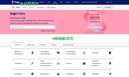 SAGE Video 学术视频数据库一年会员订阅