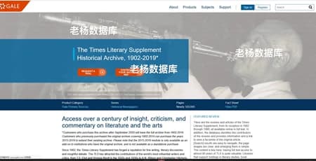 泰晤士报文学增刊历史典藏 Gale 永久会员订阅
